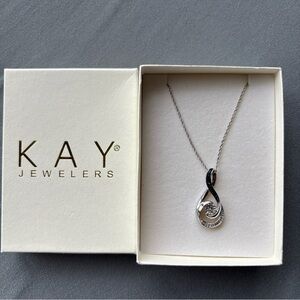 Kay Jewelers Silver and Black Pendant Necklace